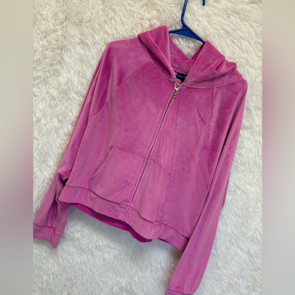 Victoria's Secret On Point Pink Soft Velour Velvet Zip-Up Hoodie | Size Large 💗✨ - Picture 16 of 17